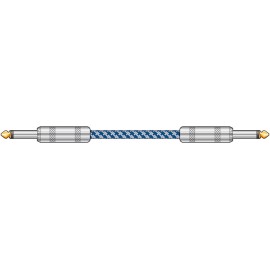 Chord Braided Guitar Lead Blue/White 3m