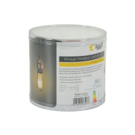 Lyyt E27 Pendant Cord Set Bright Copper