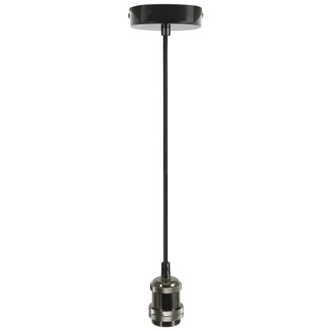 Lyyt E27 Pendant Cord Set Black Chrome