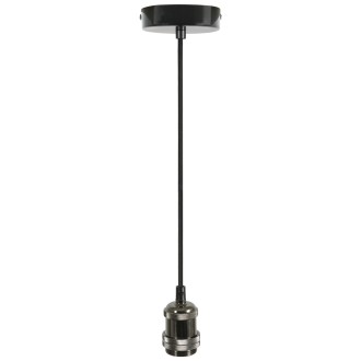 Lyyt E27 Pendant Cord Set Black Chrome