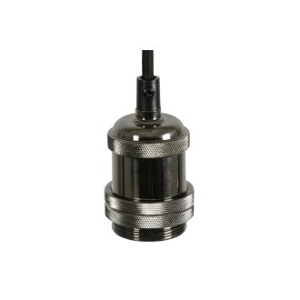 Lyyt E27 Pendant Cord Set Black Chrome