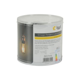 Lyyt E27 Pendant Cord Set Black Chrome