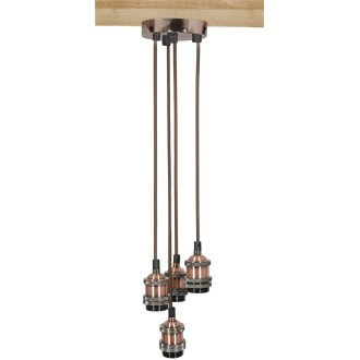 Lyyt Quad E27 Pendant Cord Set Antique Copper