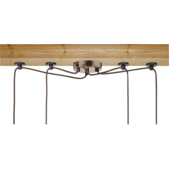 Lyyt Quad E27 Pendant Cord Set Antique Copper