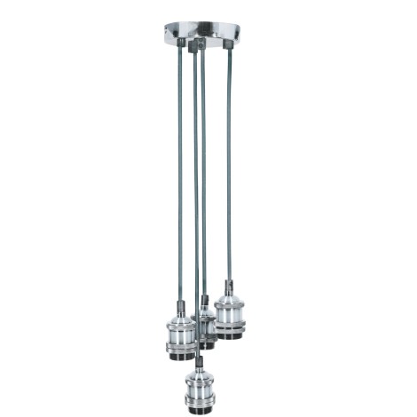 Lyyt Quad E27 Pendant Cord Set Bright Silver