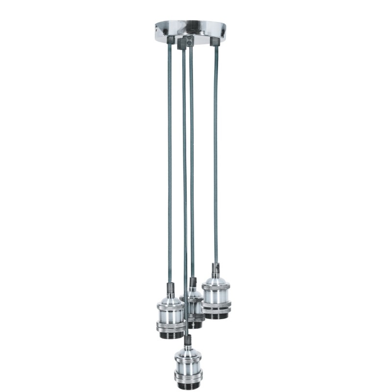 Lyyt Quad E27 Pendant Cord Set Bright Silver