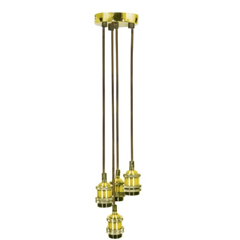 Lyyt Quad E27 Pendant Cord Set Bright Gold