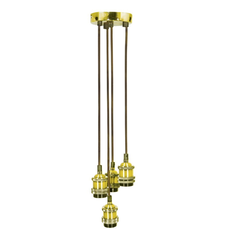 Lyyt Quad E27 Pendant Cord Set Bright Gold