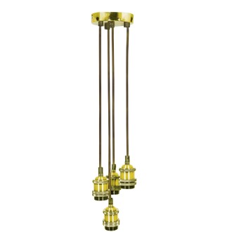 Lyyt Quad E27 Pendant Cord Set Bright Gold