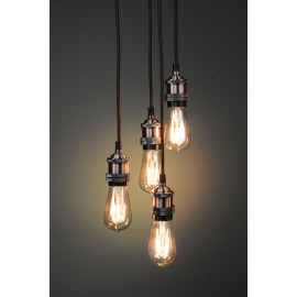 Lyyt Quad E27 Pendant Cord Set Antique Copper