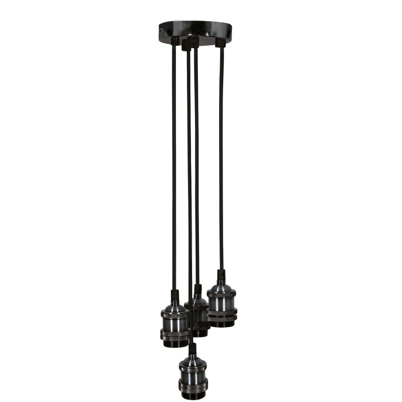 Lyyt Quad E27 Pendant Cord Set Black Chrome
