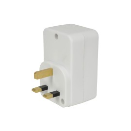 Mercury Plug through mains adaptor with dual USB ports