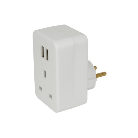 Mercury EU Travel Adaptor with Twin USB