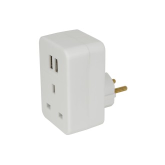 Mercury EU Travel Adaptor with Twin USB