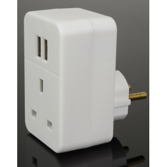 Mercury EU Travel Adaptor with Twin USB