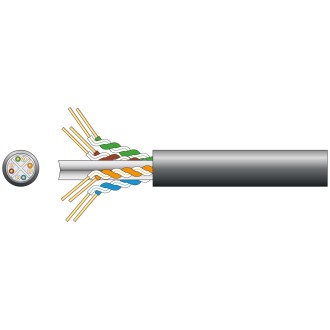 Mercury Cat6 U/UTP LDPE Gel Filled Network Cable 305m Black