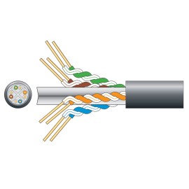 Mercury Cat6 U/UTP LDPE Gel Filled Network Cable 305m Black