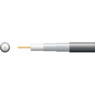 Mercury Eco RG6 Foamed PE Coaxial Cable with Aluminum Braid - 100m Black