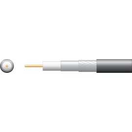 Mercury Eco RG6 Foamed PE Coaxial Cable with Aluminum Braid - 100m Black