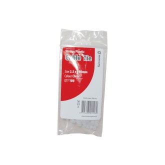 Mercury CTN25100 cable ties 2.5 x 100mm, white - bag of 100