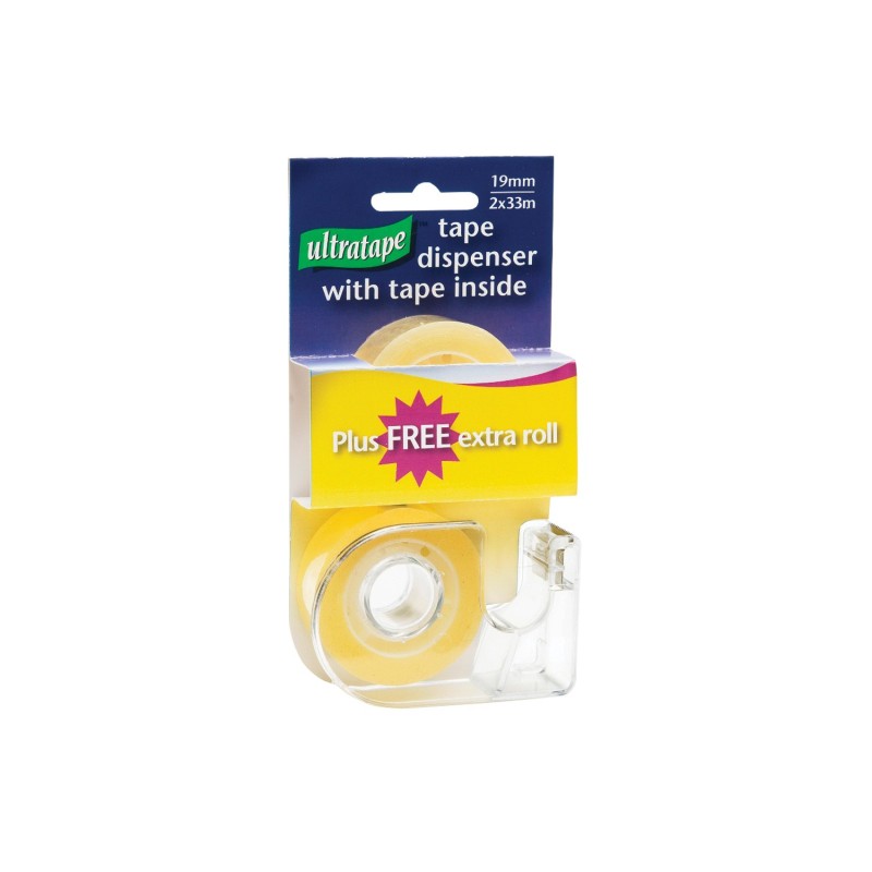 Ultratape Clear Tape & Dispenser 2x33m