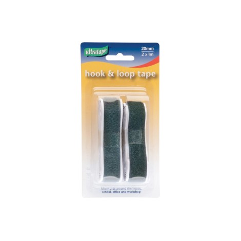 Ultratape Hook & Loop Tape Black 1m x 2