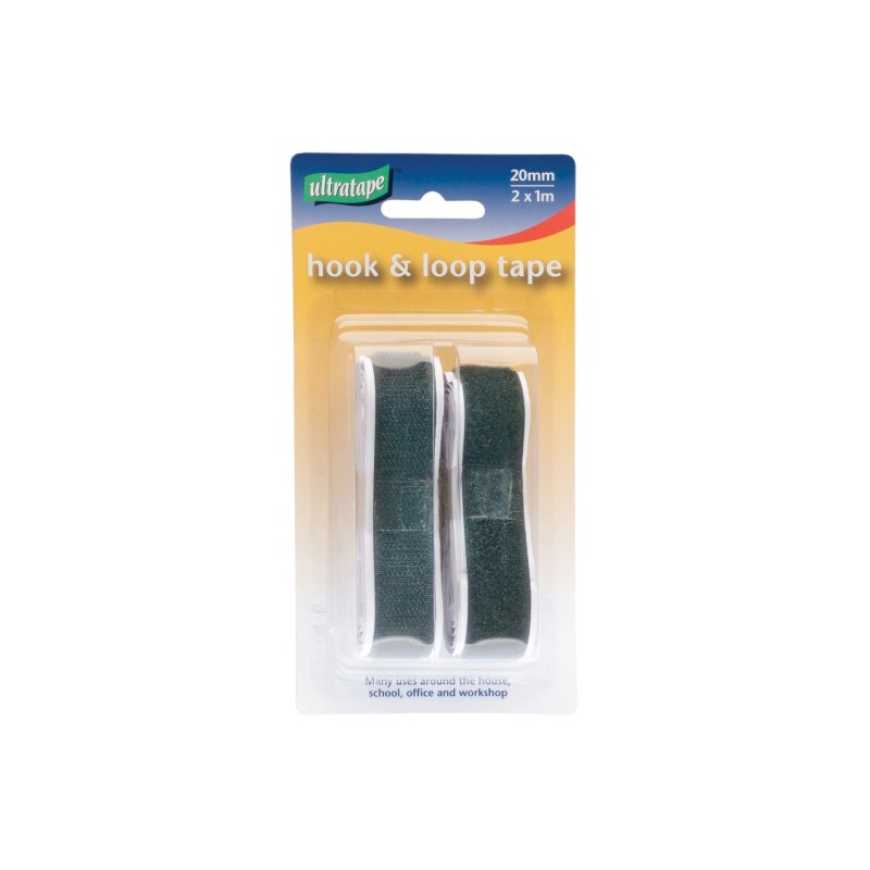 Ultratape Hook & Loop Tape Black 1m x 2