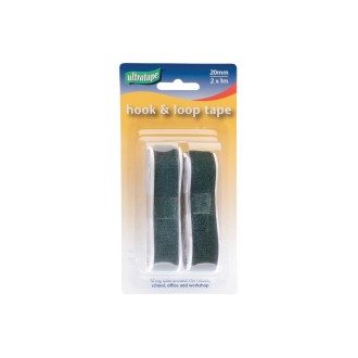 Ultratape Hook & Loop Tape Black 1m x 2