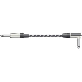Chord Classic Braided Right Angled Guitar Lead Black/White 3.0m