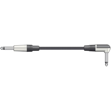 Chord Classic Braided Right Angled Guitar Lead Black 6.0m