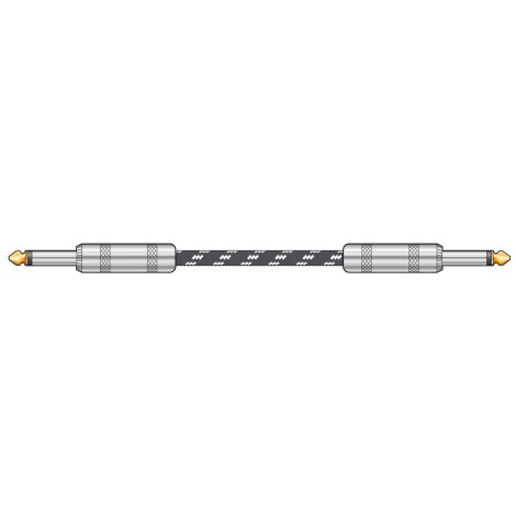 Chord Classic Braided Guitar Lead Black/White 6.0m