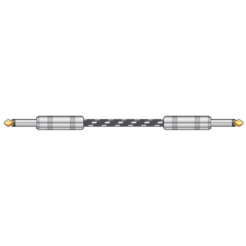 Chord Classic Braided Guitar Lead Black/White 6.0m