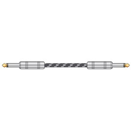 Chord Classic Braided Guitar Lead Black/White 6.0m