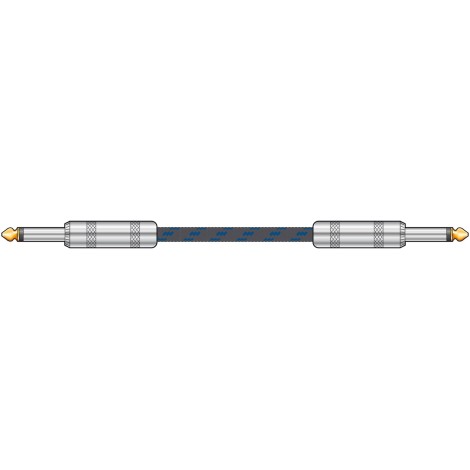 Chord Classic Braided Guitar Lead Black/Blue 6.0m