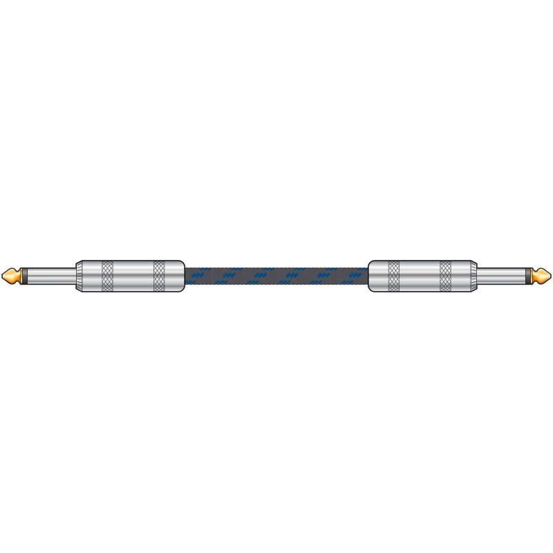 Chord Classic Braided Guitar Lead Black/Blue 6.0m