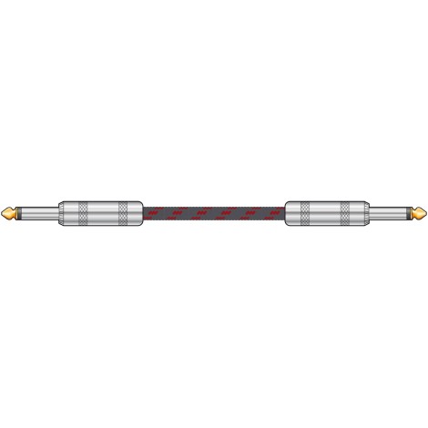 Chord Classic Braided Guitar Lead Black/Red 6.0m