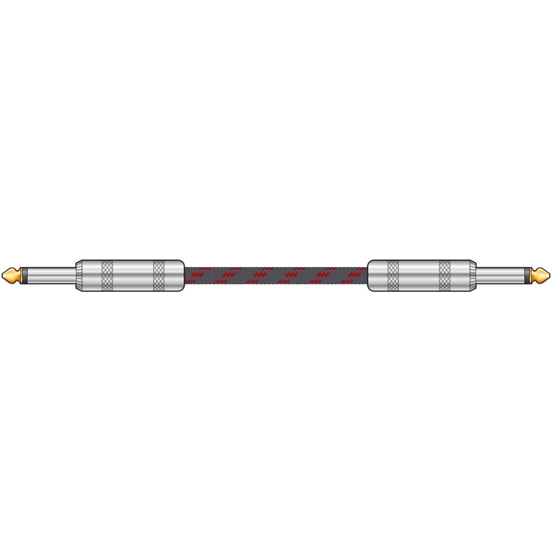 Chord Classic Braided Guitar Lead Black/Red 6.0m
