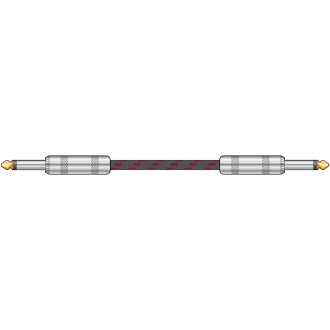 Chord Classic Braided Guitar Lead Black/Red 6.0m