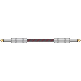 Chord Classic Braided Guitar Lead Black/Red 6.0m