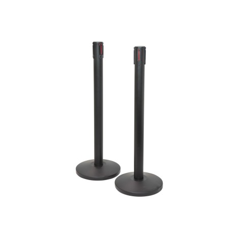 Citronic Retractable Crowd Control Barriers - Set of 2 Powder Black