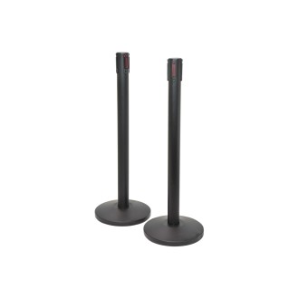 Citronic Retractable Crowd Control Barriers - Set of 2 Powder Black