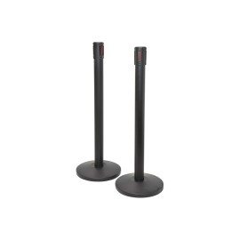 Citronic Retractable Crowd Control Barriers - Set of 2 Powder Black
