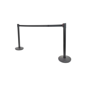 Citronic Retractable Crowd Control Barriers - Set of 2 Powder Black