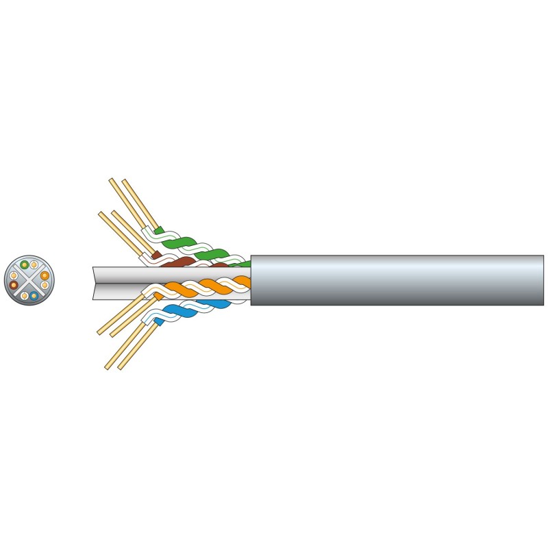 Mercury Cat6 U/UTP Network Cable 100m Grey