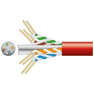 Mercury Cat6 U/UTP Network Cable 305m Red