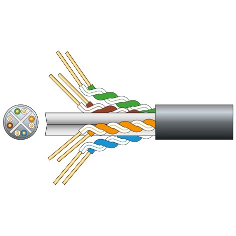 Mercury Cat6 U/UTP Outdoor Network Cable 100m Black