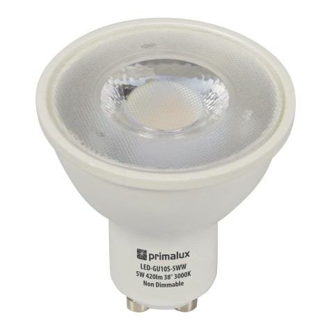 Primalux GU10 LED Bulb 5W 420lm 38° 3000K