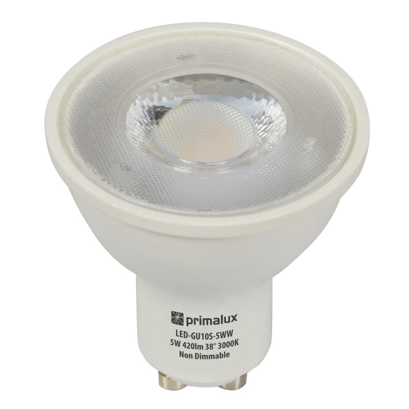 Primalux GU10 LED Bulb 5W 420lm 38° 3000K
