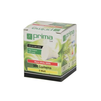 Primalux GU10 LED Bulb 5W 350lm 100° 3000K