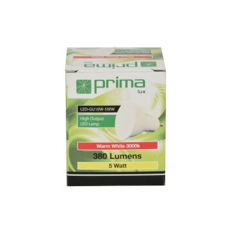 Primalux GU10 LED Bulb 5W 350lm 100° 3000K